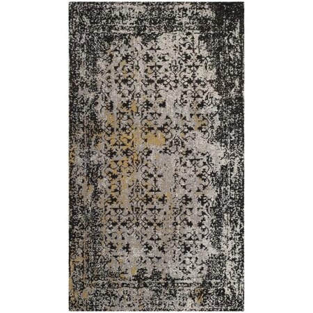 Safavieh 4 x 6 ft. CLV-Classic Vintage Power Loomed Small Rectangle Area Rug Black & Silver CLV223A-4